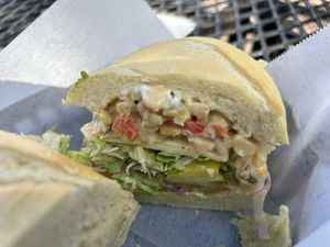 Chickpea salad sando…so yummy!   at Timmy Ginger's Sandwich Shop in Roseville