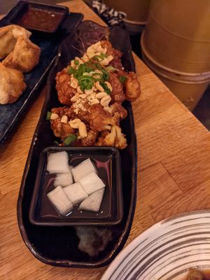 2 fried cauliflower wings at Kini in Hamburg