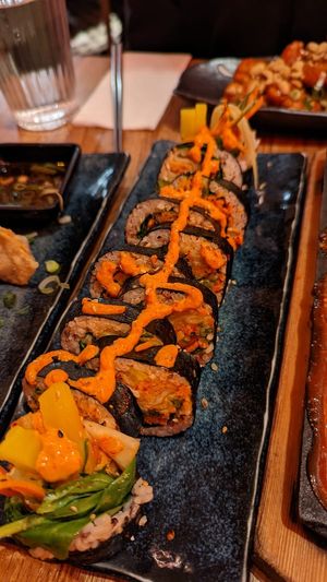 Korean sushi with kimchi at Kini in Hamburg