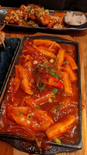Tteokbokki (korean rice cakes) very spicy! at Kini in Hamburg