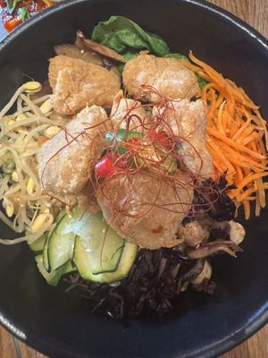 Vegan chicken bibimbap  at Kini in Hamburg