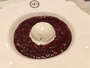 Pulot Hitam with Coconut ice cream.  at National Kitchen by Violet Oon in Central Singapore
