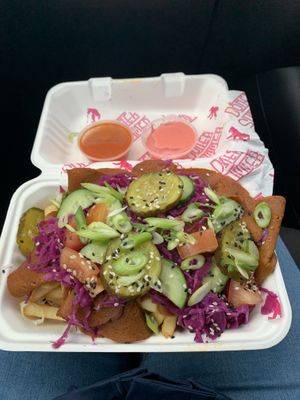 Teller tray with scotch bonnet sauce 😋 at Döner Summer in Hull