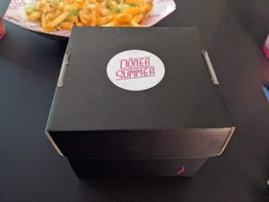 Beautiful box holding the glorious burger at Döner Summer in Hull