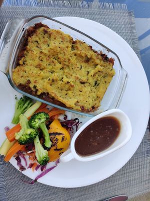 Oven dish with lentils and nutritional yeast.  at Luca's Pub & Grub - Maybe closed in Hurghada