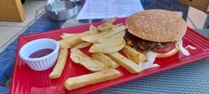 Very tasty, black bean burger. #Veganuary at Luca's Pub & Grub - Maybe closed in Hurghada