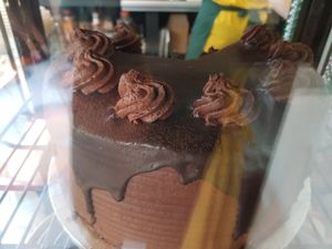 Huge chocolate  fudge cakes at Scoff's in Horsforth