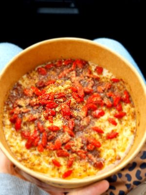 Signature porridge  at Scoff's in Horsforth