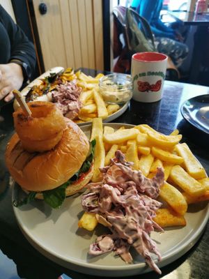 Snoopy burger at Scoff's in Horsforth