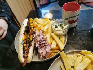 Philly cheese steak sandwich at Scoff's in Horsforth