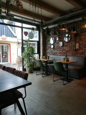 Modern, calm, green interior. at WIT-LOF in Den Burg