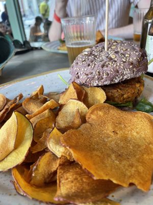 Vegan burger   at Nicolau in Porto