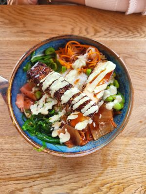 Crispy tofu katsu bowl at BomBaai Strandbar in Westkapelle