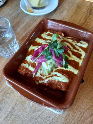 Vegan enchiladas at BomBaai Strandbar in Westkapelle