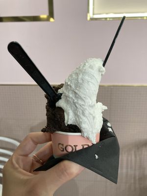 1/2 coconut 1/2 Oreo mousse  at Golda in Ramat Gan