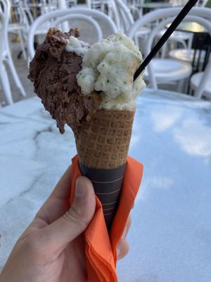 1/2 vegan pretzel 1/2 limoncello  at Golda in Ramat Gan