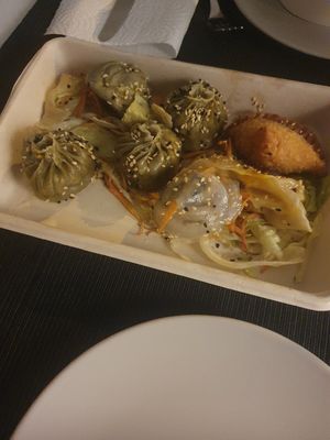 Vegan momos (the round ones) at Be Heroes in Zurich