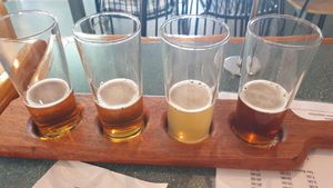 Beer paddles at Palling Bros Brewery in Heathcote