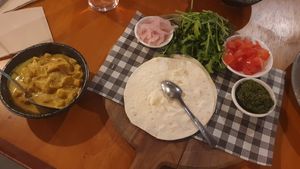 Vegan chickpea tacos at Palling Bros Brewery in Heathcote