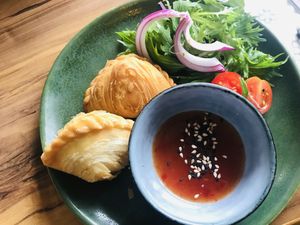 Mung bean curry puff  at Little Digs in Fortitude Valley