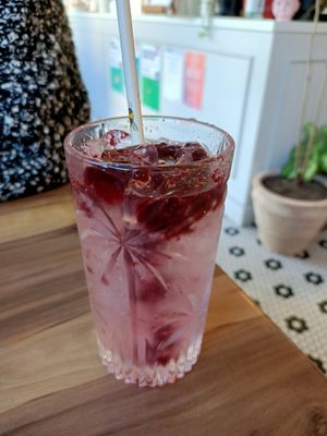 Italian Soda with Black Cranberry at Little Digs in Fortitude Valley