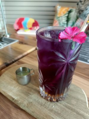 Butterfly Pea Iced Tea at Little Digs in Fortitude Valley