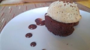 Theo Chocolate Ganache With Chocolate Cookie, Cocoa Cream and Sea Salt (vegetarian) at Tilth in Seattle
