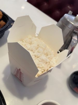 Huge serving of rice with meals  at Chinatown Garden in Washington