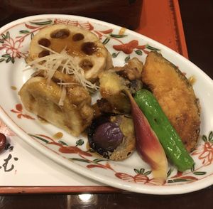 Soy meat dish at Shizenshoku Sunroom in Tokyo