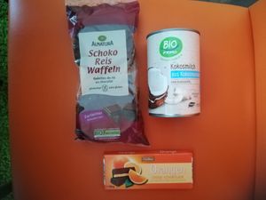 Sweets and coconut cream at Müller in Budapest