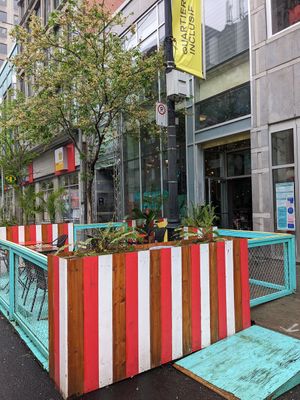 Outside at La Graine Brulée in Montreal