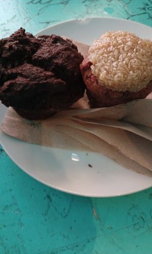Muffins vegan at La Graine Brulée in Montreal