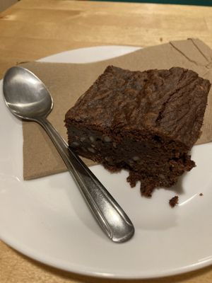 Vegan brownie   at La Graine Brulée in Montreal