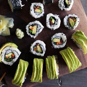 Vegan sushi rolls at Sushi With Attitude in Los Angeles