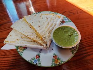 Half quesidila with guacamole at Curiosi-Tea House in Winona