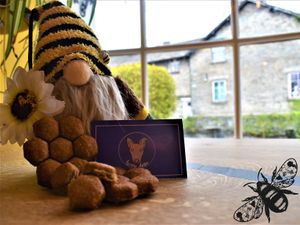 We make our own dog treats, right here in the hive. Sold in rounds of 7 which easily snap apart, so you can take them hiking without the need for packaging. at Bumbles' Rest Cafe in Ambleside