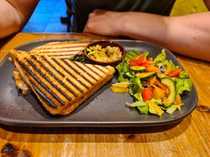 Coronation chickpea sandwich at Bumbles' Rest Cafe in Ambleside