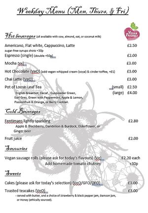 Due to staff shortages we are currently running a reduced menu on weekdays. There's still plenty to tickle your pickle though, so bumble on over! at Bumbles' Rest Cafe in Ambleside