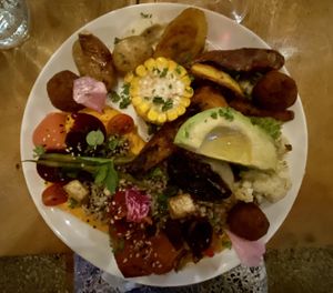 Vegan entree  at El Facon in Santa Teresa