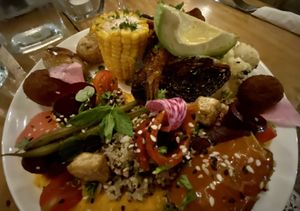 Vegan entree  at El Facon in Santa Teresa