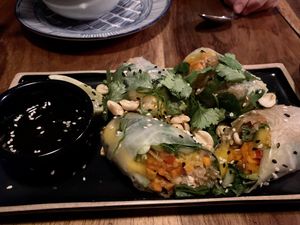 Fresh Springrolls at El Corazon in Santa Teresa