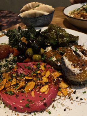 Burnt aubergine at El Corazon in Santa Teresa