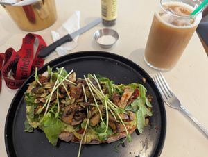 Avocado and mushroom toast at The Bakery in Santa Teresa