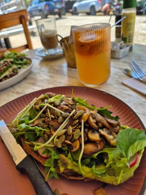 Mushroom Avocado Toast at The Bakery in Santa Teresa