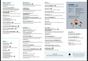 Menu  at Water Bar in Wanaka