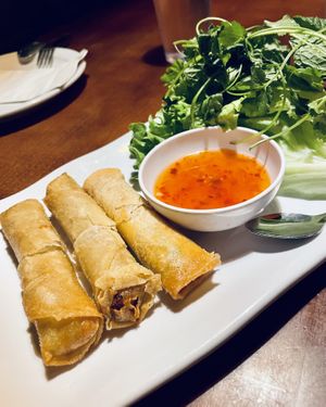 Vegan fried egg rolls, option to make as lettuce wrap  at Thai Sapa in Springdale