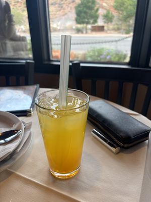 passion fruit green tea with mango boba!  at Thai Sapa in Springdale