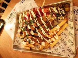 Loaded kebab fries at Sloth and Sparrow in Falmouth