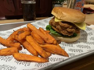 Chicken burger   at Sloth and Sparrow in Falmouth