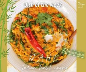 Vegan Special: Dahl with spinach at Ginger in Willemstad